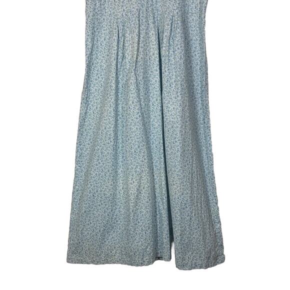 Blue Floral Dress Microprint Maxi Cotton Vintage Handmade Cottagecore Western M - Picture 3 of 13